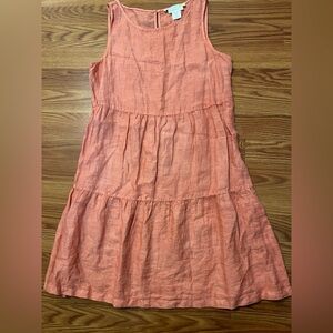 C&C California 100% Linen dress in Coral. Boho tropical dress